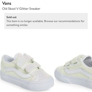 Vans Old Skool V Glitter Sneaker Toddler Size 5